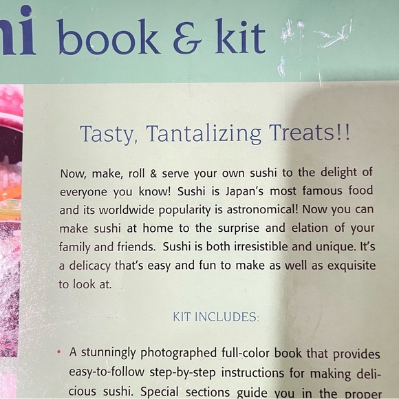 Sushi Book and Kit Serving Mat/Utensil New - Picture 6 of 7